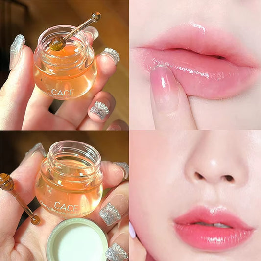 CACE Cherry Blossom Honey Lip Balm — Deeply Hydrating and Plumping, Water-Rich Glossy Finish, Non-Sticky,