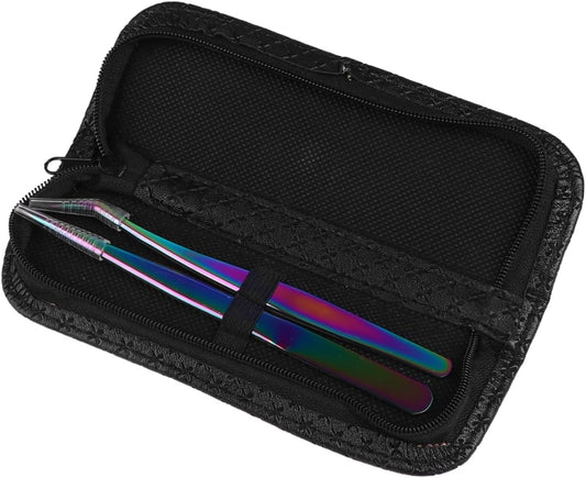 1Set Colorful Eyelash Tweezers Kit Stainless Steel for Eyelash Extensions and False Lashes Precision Fine Tips for Easy Application and Lightweight and Portable Design