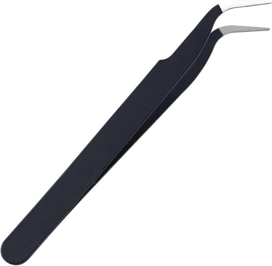 Tweezers 1Pc Lash Tweezers Set False Eyelash Extension Clip Pliers Eyebrow Tweezers for Hair Nail Art Soldering Lash Tongs Makeup Tools (Color : Black01) Tweezers (Color : Black01)