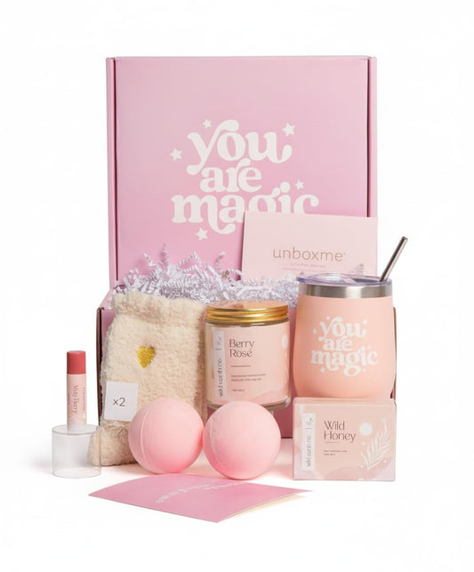 for Women - Birthday Edition | Gift Box for Her | Thinking of You Gift Basket with Mug, Scented Candle, Bath Bombs, Soap + More | Unique Gift Ideas